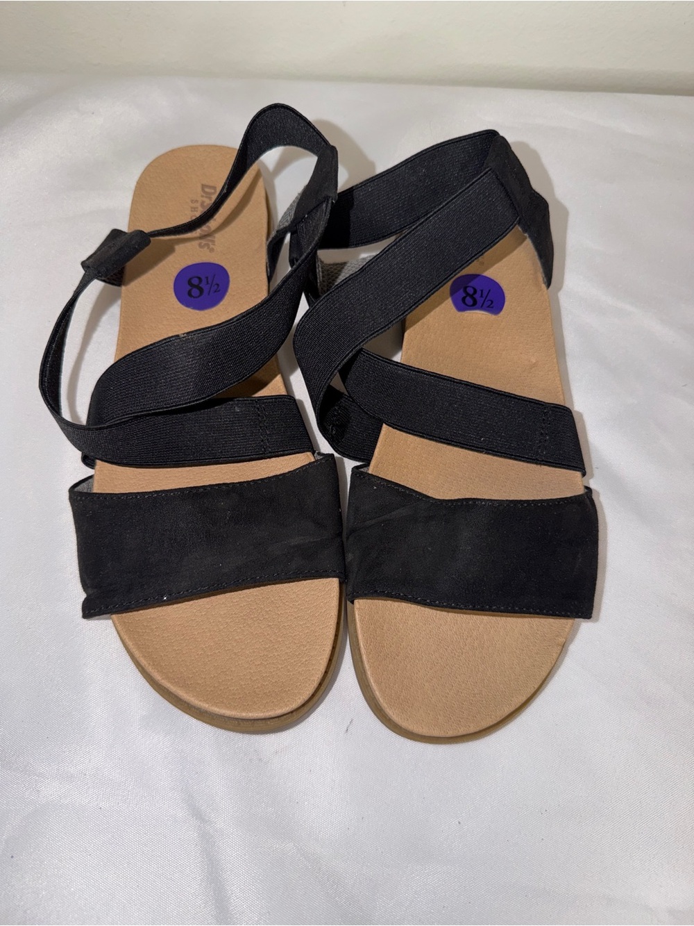 Dr. Scholl's Black Elastic Strap Women's Sandals